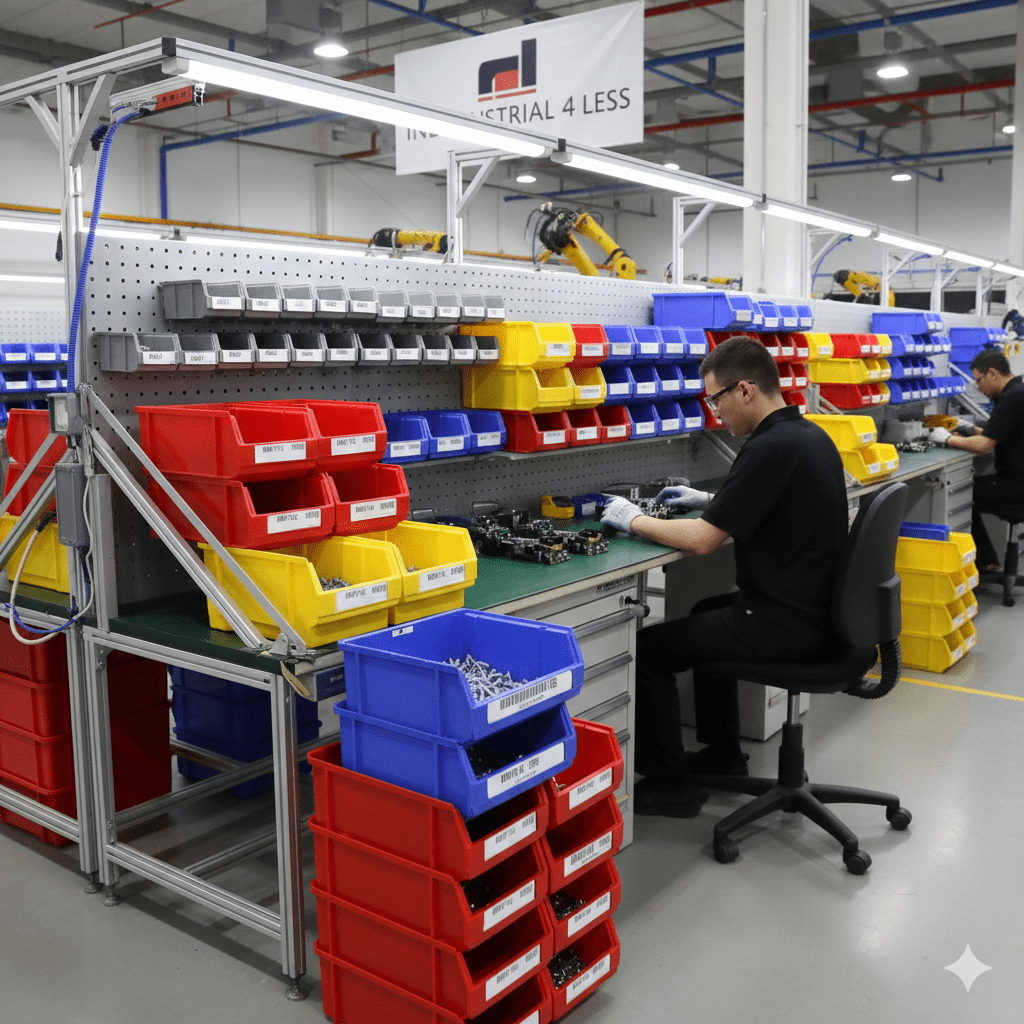 Assembly Line Storage Bins for Workflow Efficiency - Industrial 4 Less
