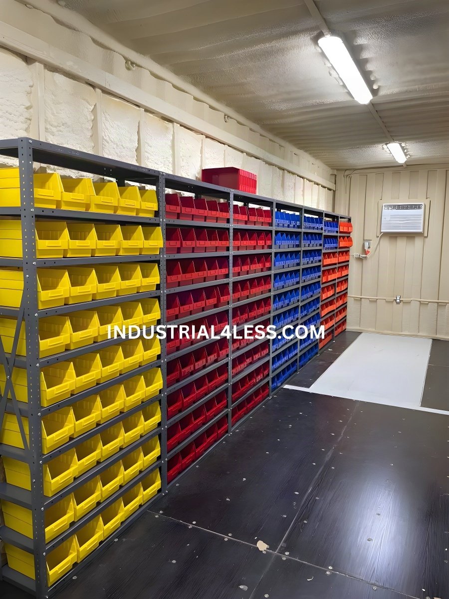 Customer Photos: High-Capacity Bin Shelving in a Modified Industrial Shipping Container - Industrial 4 Less