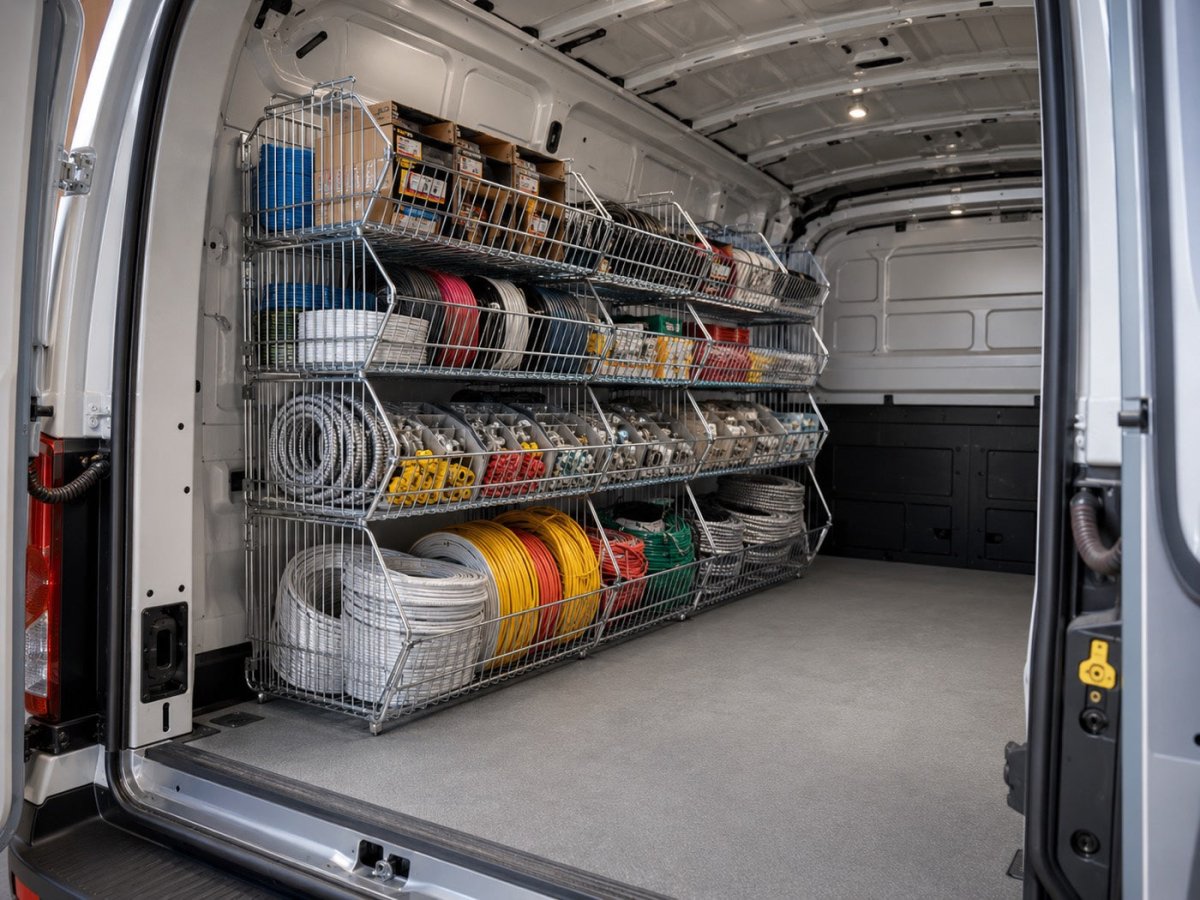 How to Organize Wire Coils, Romex & THHN in a Cargo Van - Industrial 4 Less