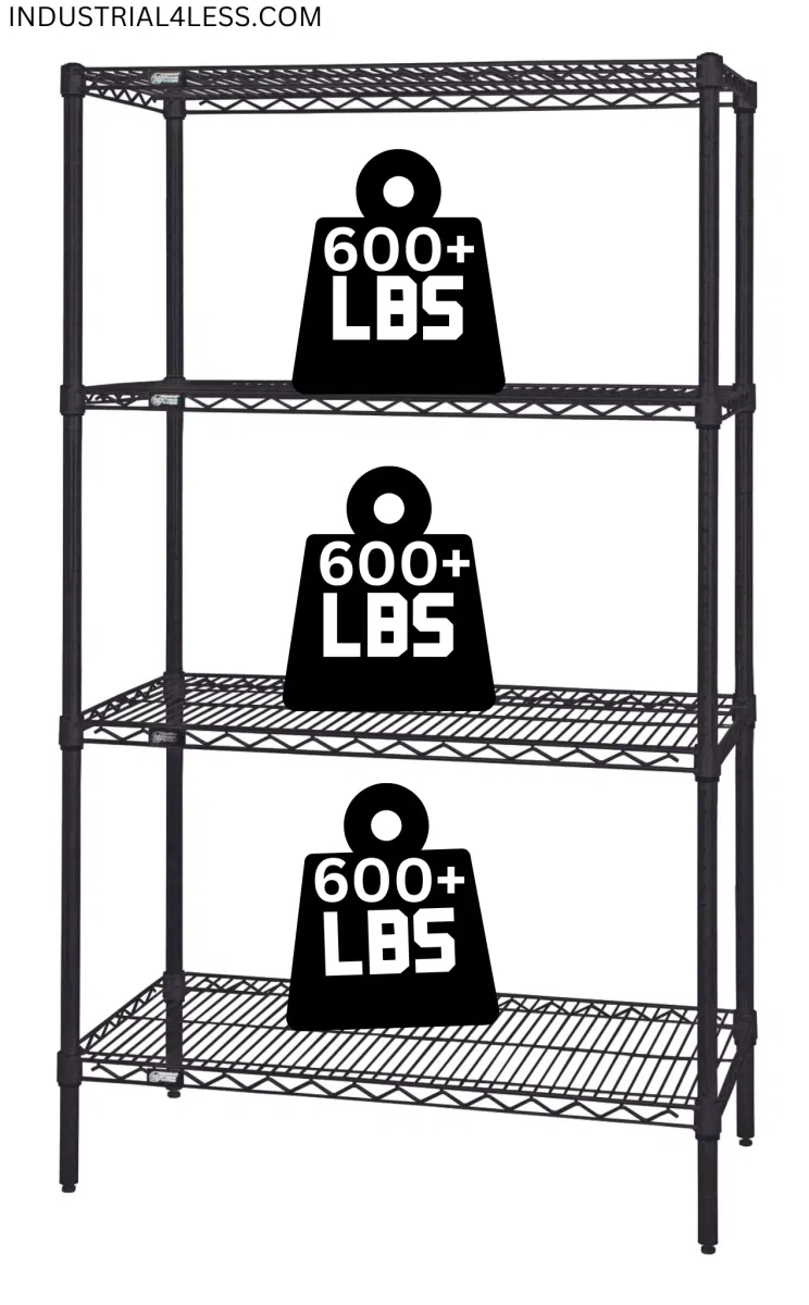 12" x 42" Epoxy Wire Shelving Unit - Industrial 4 Less - WR54-1242BK