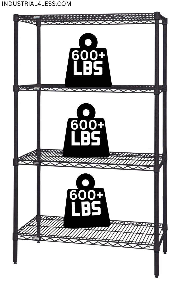 12" x 48" Epoxy Wire Shelving Unit - Industrial 4 Less - WR54-1248BK