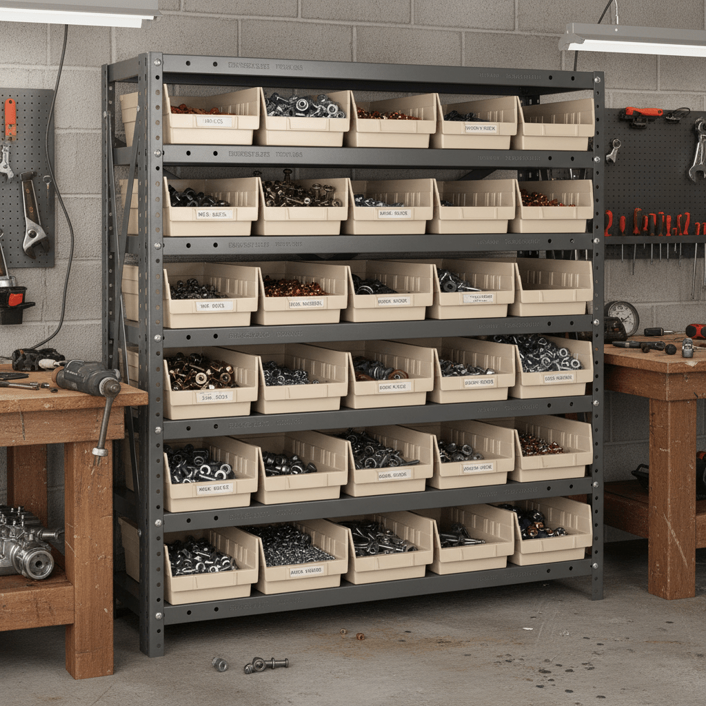 1239 - 102 | 12" x 36" x 39" Shelving Unit with 30 Bins - Industrial 4 Less