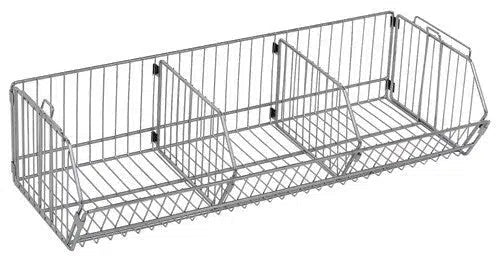 14" x 36" x 9" Metal Wire Basket - Stackable Wire Baskets - Industrial 4 Less