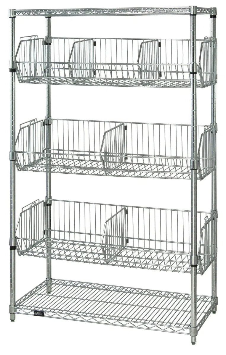 18" x 36" Wire Basket Shelving Unit - Wire Basket Shelving Unit - Industrial 4 Less