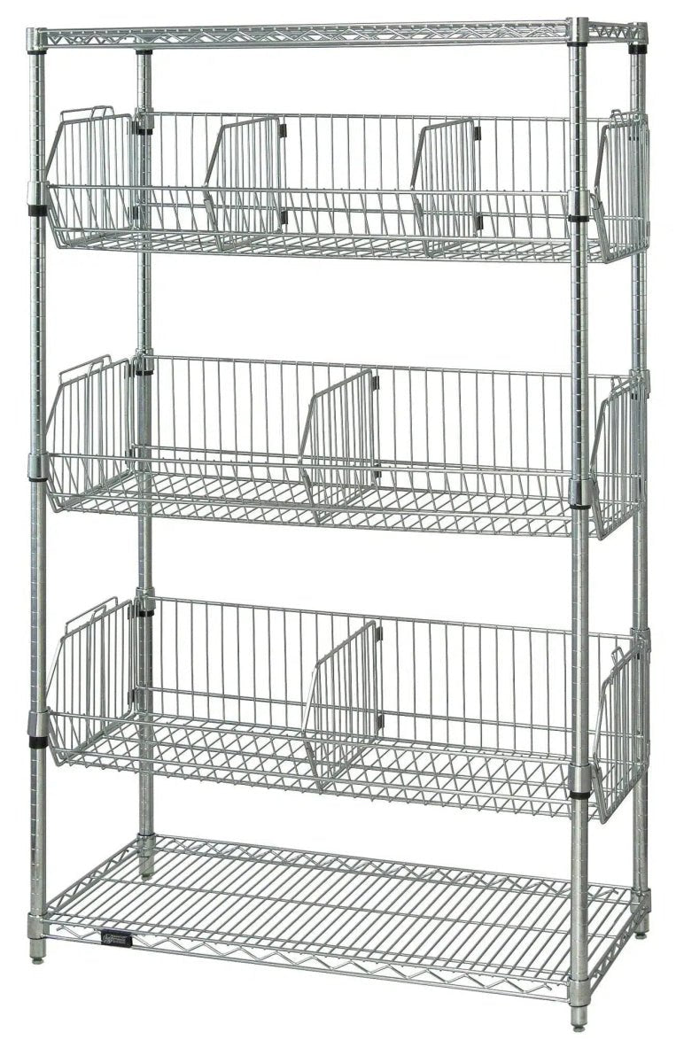 18" x 36" Wire Basket Shelving Unit - Industrial 4 Less