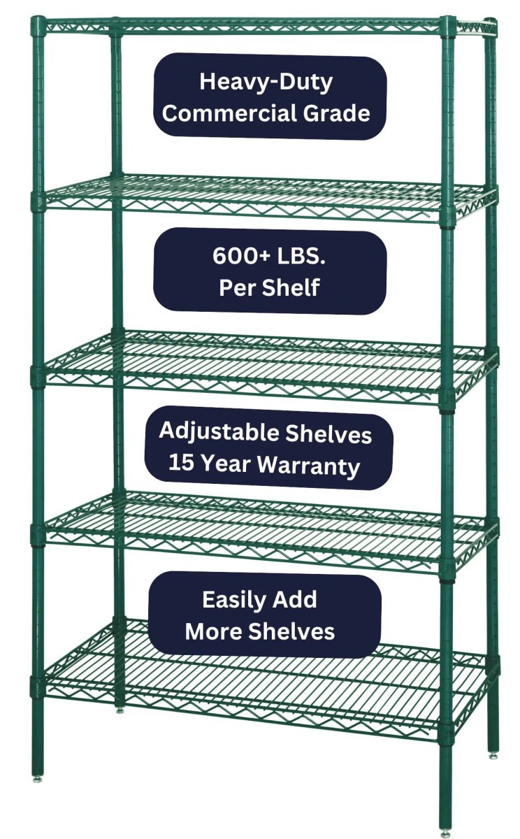 21" x 72" Epoxy Wire Shelving Unit - Industrial 4 Less