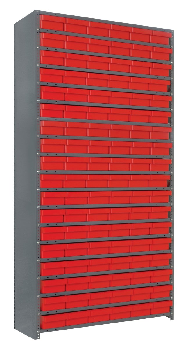 CL1275 - 401 | 12" x 36" x 75" Shelving Unit with 108 Bins - Closed Shelf Bin Organizers - Industrial 4 Less