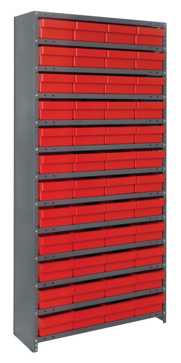 CL1275 - 701 | 12" x 36" x 75" Shelving Unit with 48 Bins - Closed Shelf Bin Organizers - Industrial 4 Less