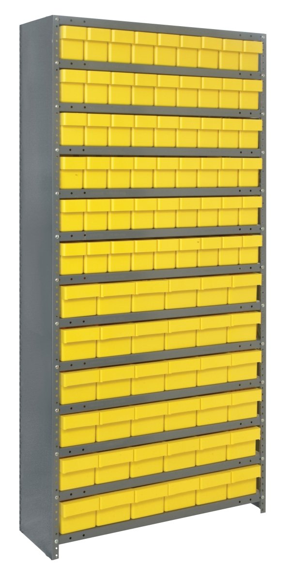 CL1875 - 624 | 18" x 36" x 75" Shelving Unit with 90 Bins - Closed Shelf Bin Organizers - Industrial 4 Less