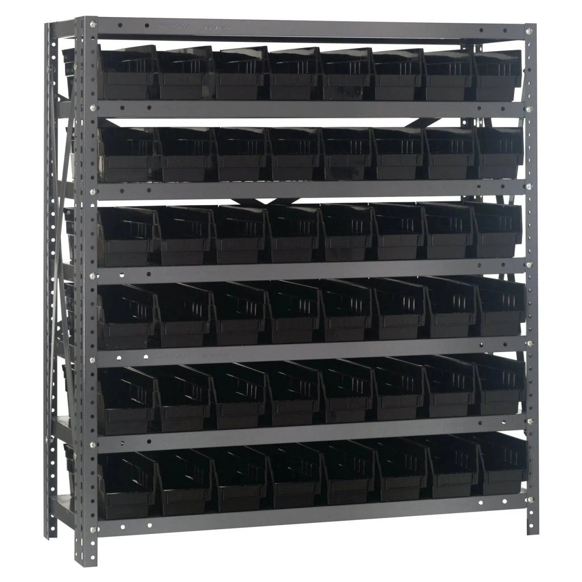 Heavy - Duty Metal Shelving Unit with Storage Bins - 12" x 36" x 39" - Metal Shelving with Plastic Bins - Industrial 4 Less