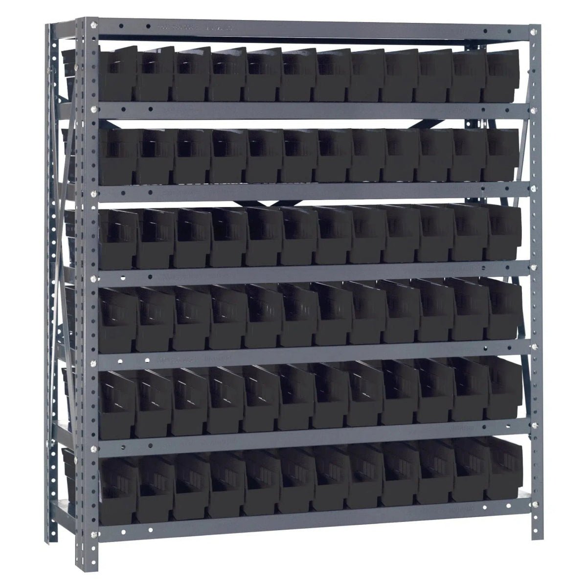 Heavy - Duty Metal Shelving Unit with Storage Bins - 12" x 36" x 39" - Metal Shelving with Plastic Bins - Industrial 4 Less