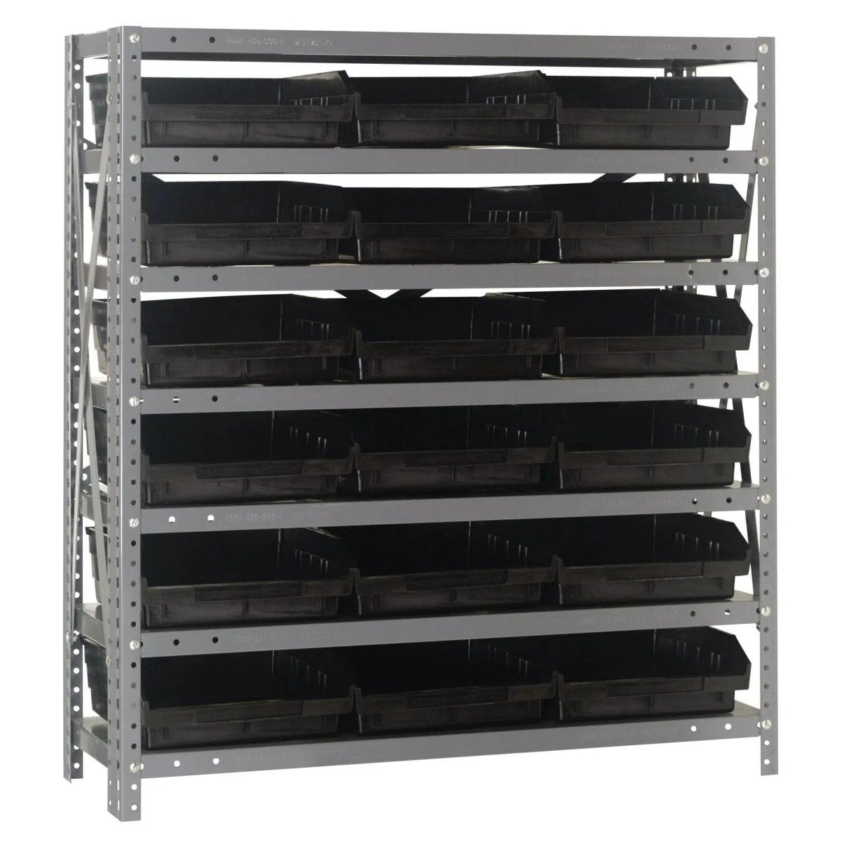 Heavy - Duty Metal Shelving Unit with Storage Bins - 12" x 36" x 39" - Metal Shelving with Plastic Bins - Industrial 4 Less