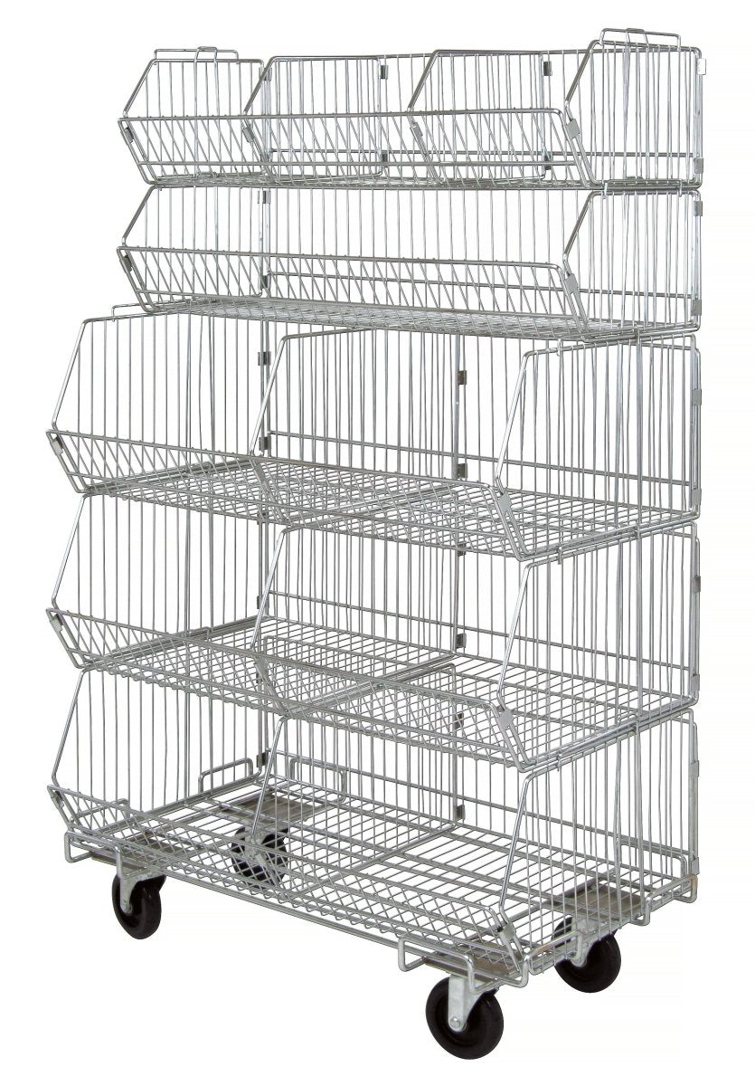 Heavy - Duty Wire Basket Shelving Unit - Wire Basket Shelving Unit - Industrial 4 Less