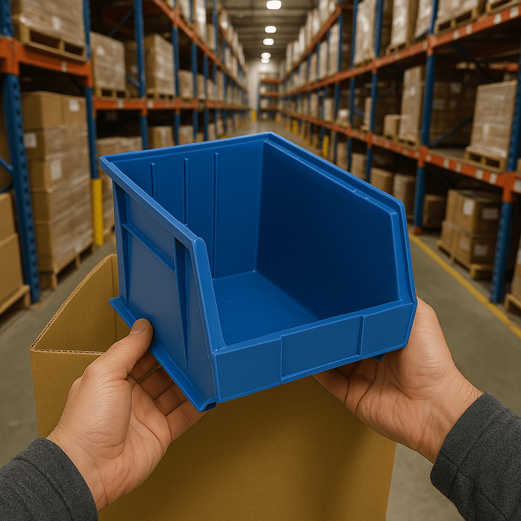 Plastic Parts Bins - Stacking and Hanging - Quantum Storage Ultra Stack & Hang Bin - Industrial 4 Less