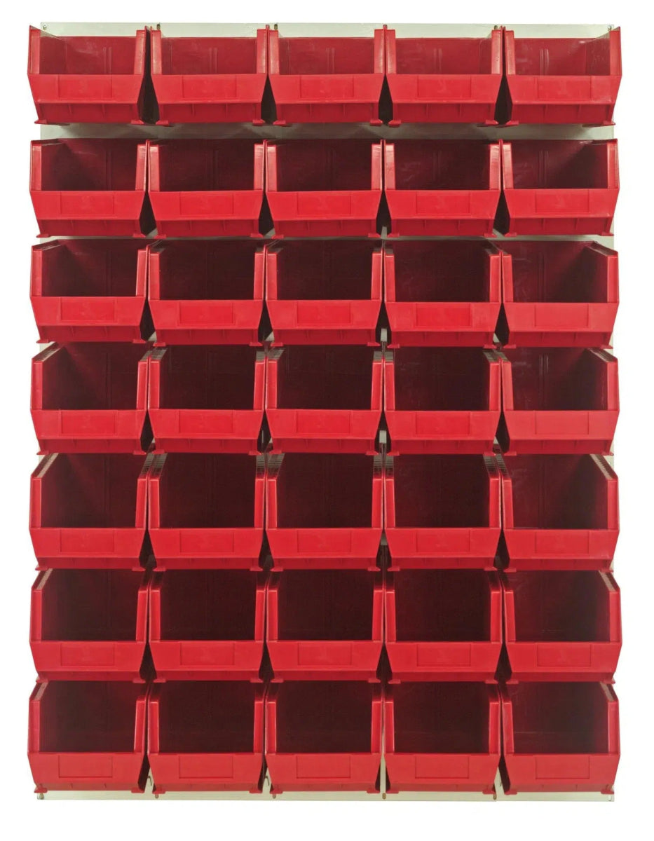 QLP - 4861HC - 240 - 35 - louvered panels with storage bins > wall mounted panels with hanging bins - Industrial 4 Less