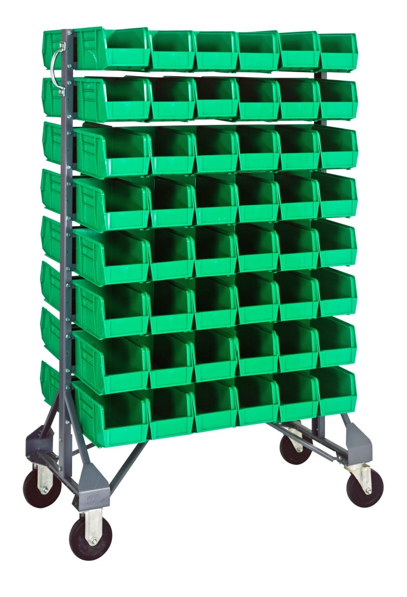 QRU - 16D - 230 - 96 - MOB - Stackable Bin Organizers > Racks with Hanging Bins - Industrial 4 Less