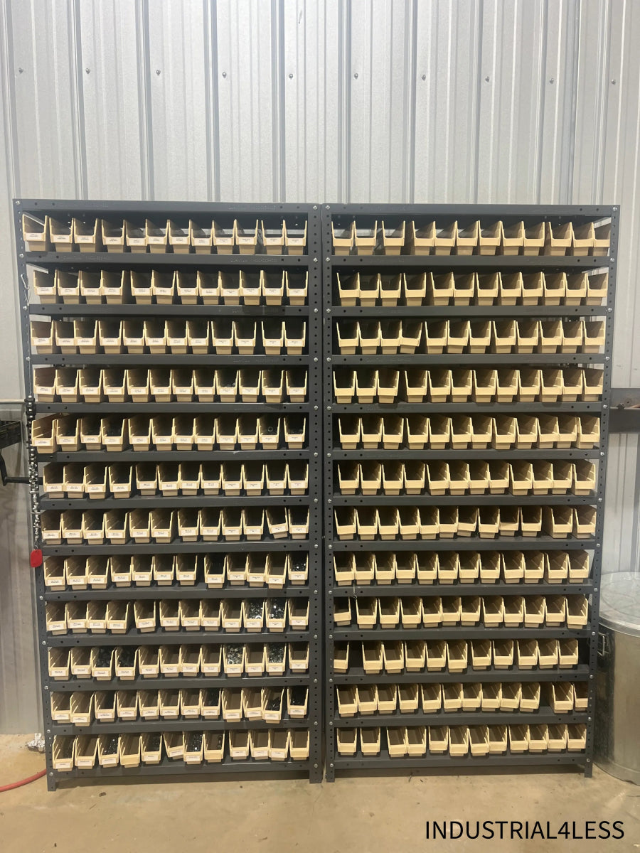 Shelf Bin Organizer - 12" x 36" x 75" with Plastic Bins - Bin Shelving - Industrial 4 Less