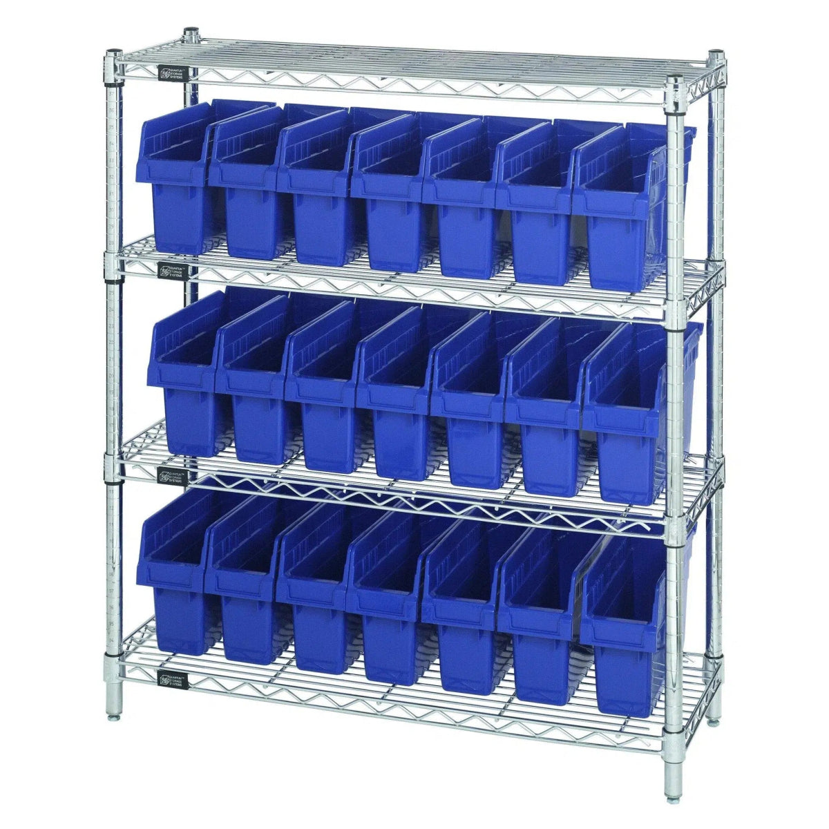 WR4 - 39 - 1236 - 801 | 12" x 36" x 39" Shelving Unit with 21 Bins - Wire Shelving with Bins > 12" - 14" Deep Wire Shelving Units with Bins > Open Front Plastic Bins - Industrial 4 Less