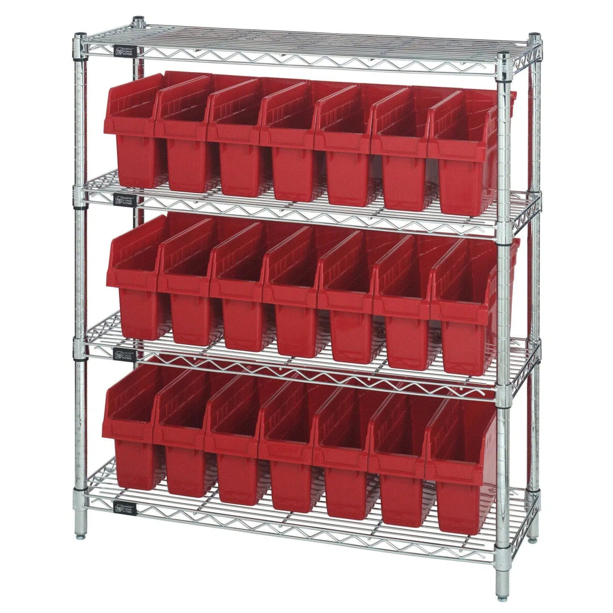 WR4 - 39 - 1236 - 801 | 12" x 36" x 39" Shelving Unit with 21 Bins - Wire Shelving with Bins > 12" - 14" Deep Wire Shelving Units with Bins > Open Front Plastic Bins - Industrial 4 Less