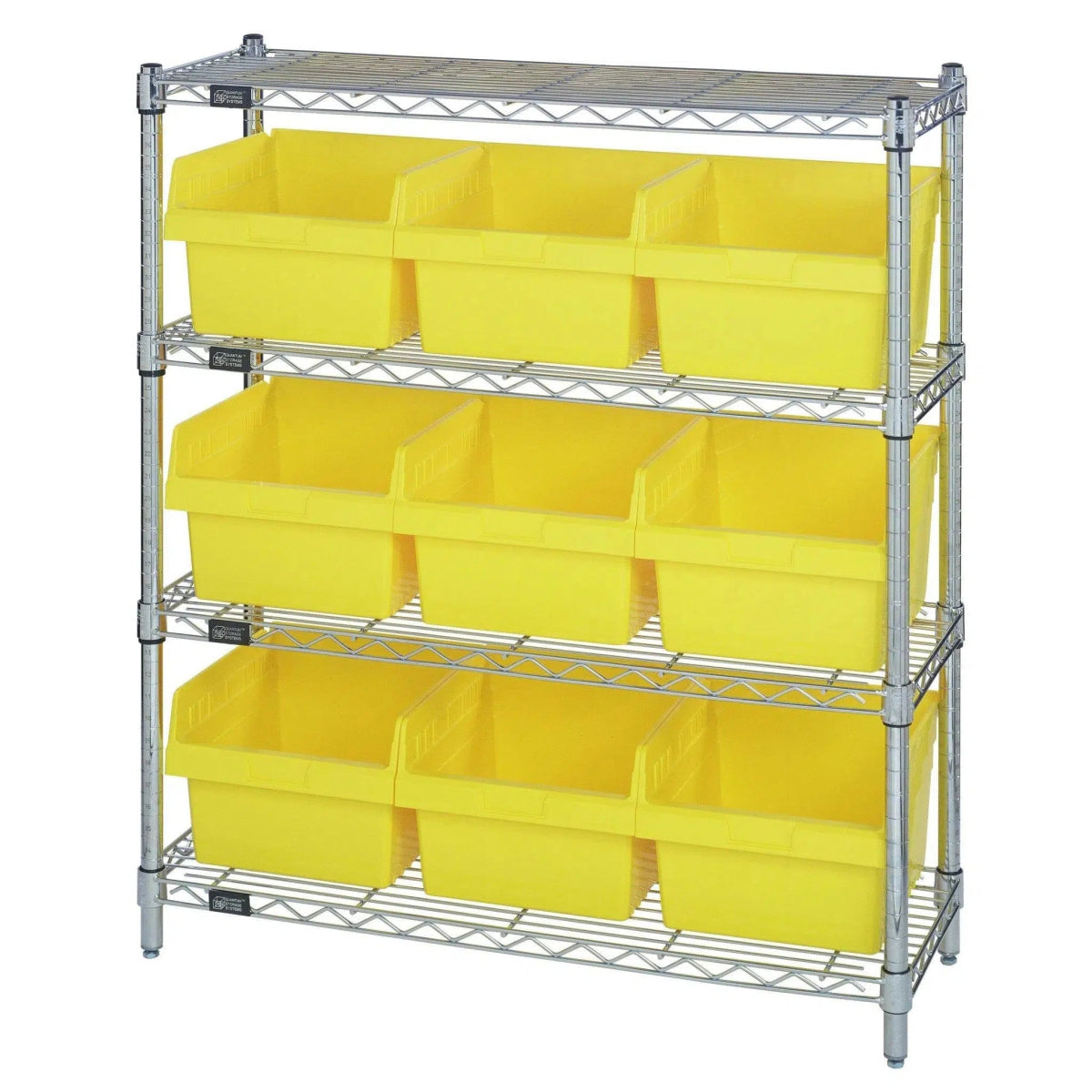 WR4 - 39 - 1236 - 809 | 12" x 36" x 39" Shelving Unit with 9 Bins - Wire Shelving with Bins > 12" - 14" Deep Wire Shelving Units with Bins > Open Front Plastic Bins - Industrial 4 Less