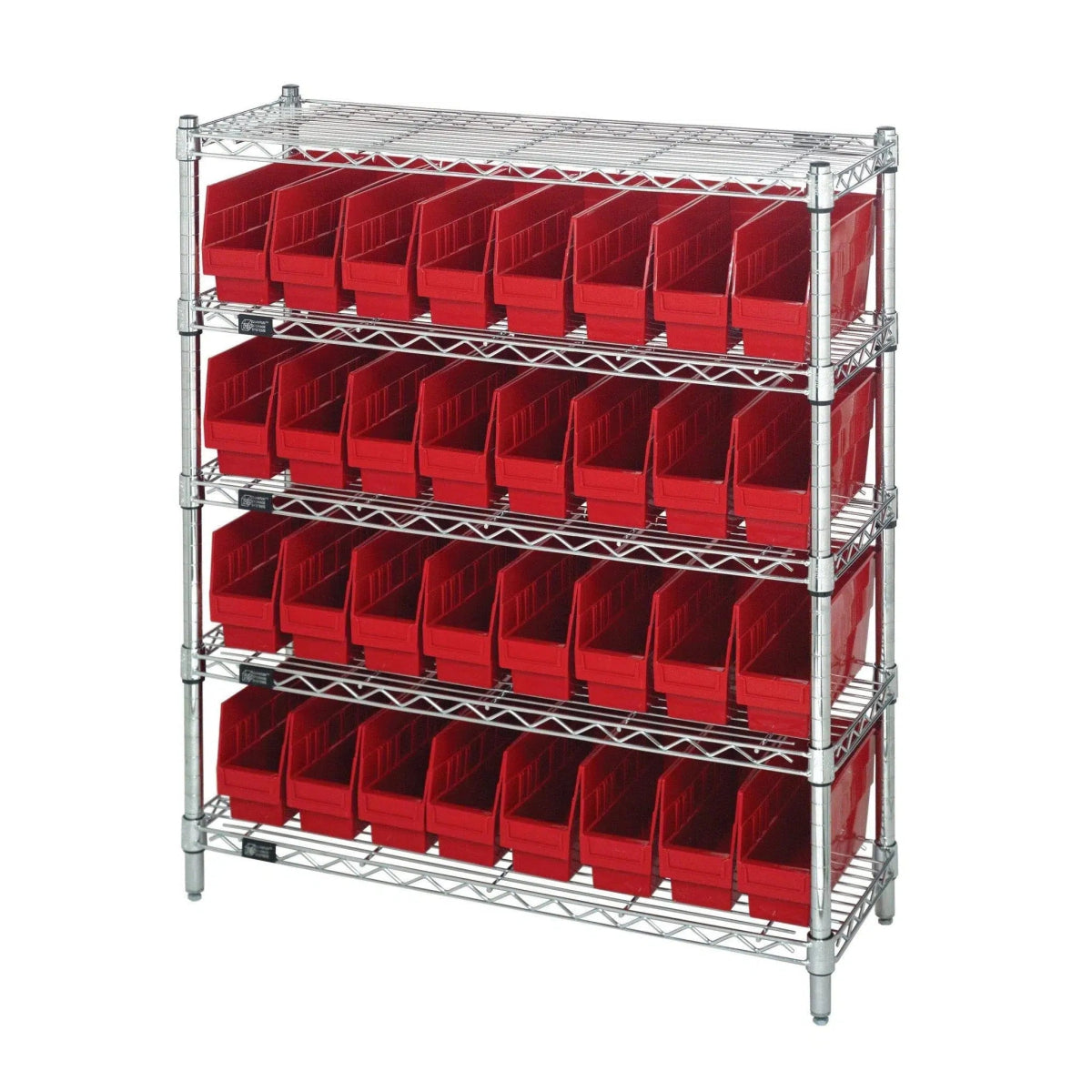WR5 - 39 - 1236 - 201 | 12" x 36" x 39" Shelving Unit with 32 Bins - Wire Shelving with Bins > 12" - 14" Deep Wire Shelving Units with Bins > Open Front Plastic Bins - Industrial 4 Less