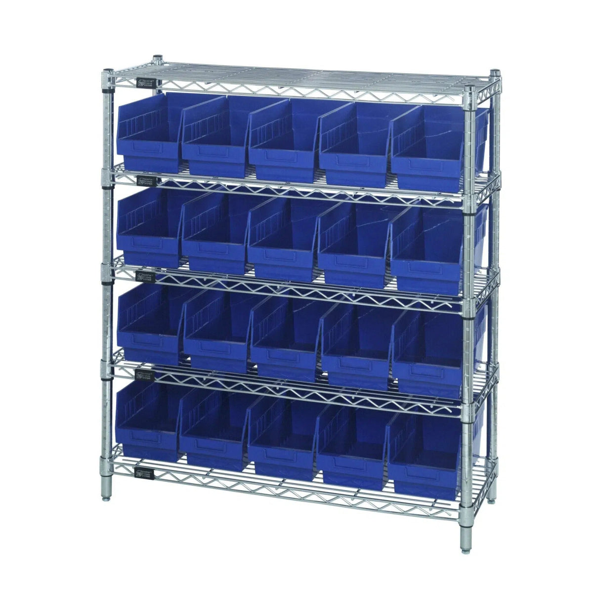 WR5 - 39 - 1236 - 202 | 12" x 36" x 39" Shelving Unit with 20 Bins - Wire Shelving with Bins > 12" - 14" Deep Wire Shelving Units with Bins > Open Front Plastic Bins - Industrial 4 Less