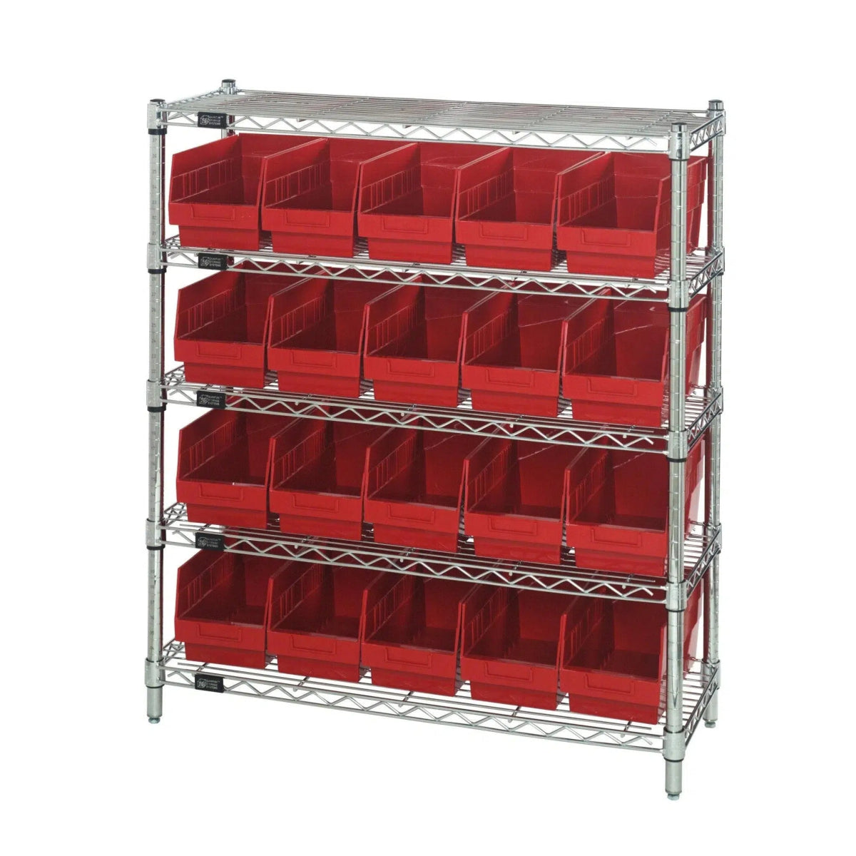 WR5 - 39 - 1236 - 202 | 12" x 36" x 39" Shelving Unit with 20 Bins - Wire Shelving with Bins > 12" - 14" Deep Wire Shelving Units with Bins > Open Front Plastic Bins - Industrial 4 Less
