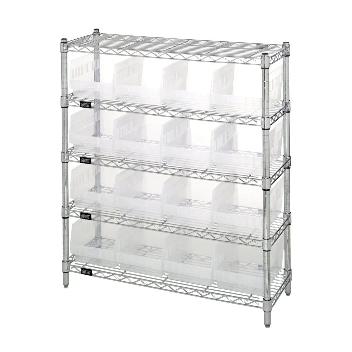 WR5 - 39 - 1236 - 207 | 12" x 36" x 39" Shelving Unit with 16 Bins - Wire Shelving with Bins > 12" - 14" Deep Wire Shelving Units with Bins > Open Front Plastic Bins - Industrial 4 Less