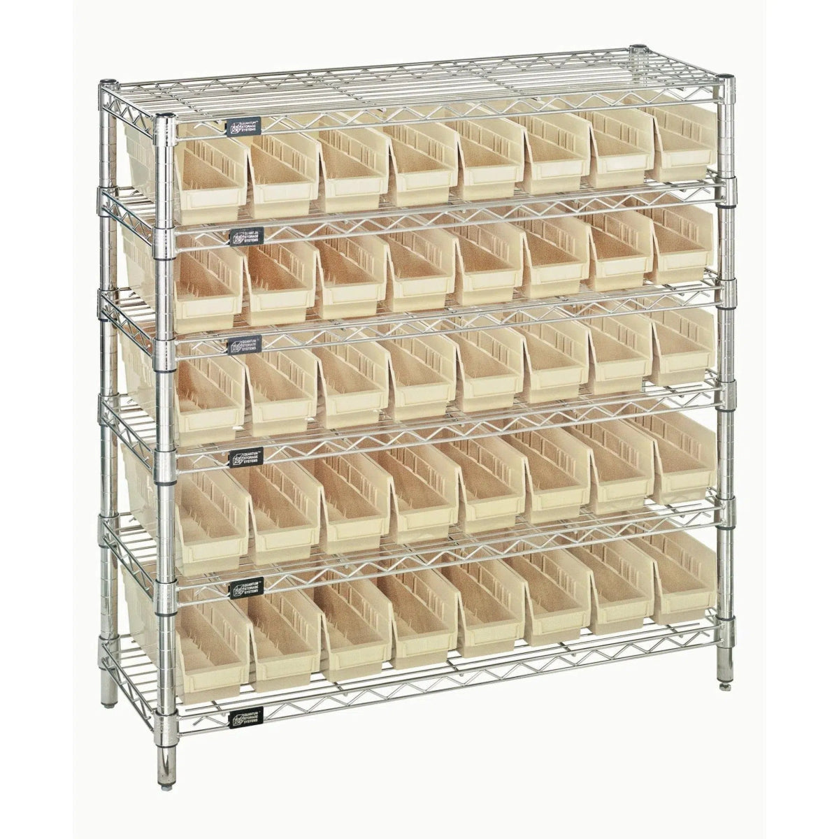 WR6 - 36 - 1236 - 101 | 12" x 36" x 36" Shelving Unit with 40 Bins - Wire Shelving with Bins > 12" - 14" Deep Wire Shelving Units with Bins > Open Front Plastic Bins - Industrial 4 Less