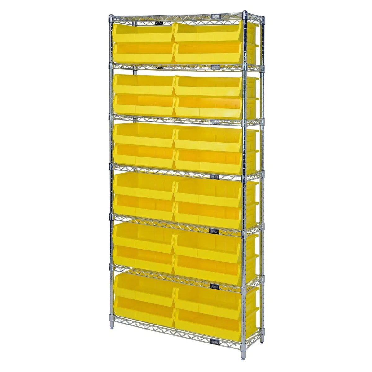 WR7 - 245 | 24" x 48" x 74" Shelving Unit with 24 Bins - Wire Shelving with Bins > 24" Deep Wire Shelving Units with Bins > Open Front Plastic Bins - Industrial 4 Less