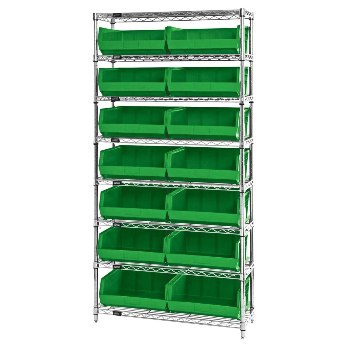 WR8 - 250 | 14" x 36" x 74" Shelving Unit with 14 Bins - Wire Shelving with Bins > 12" - 14" Deep Wire Shelving Units with Bins > Open Front Plastic Bins - Industrial 4 Less
