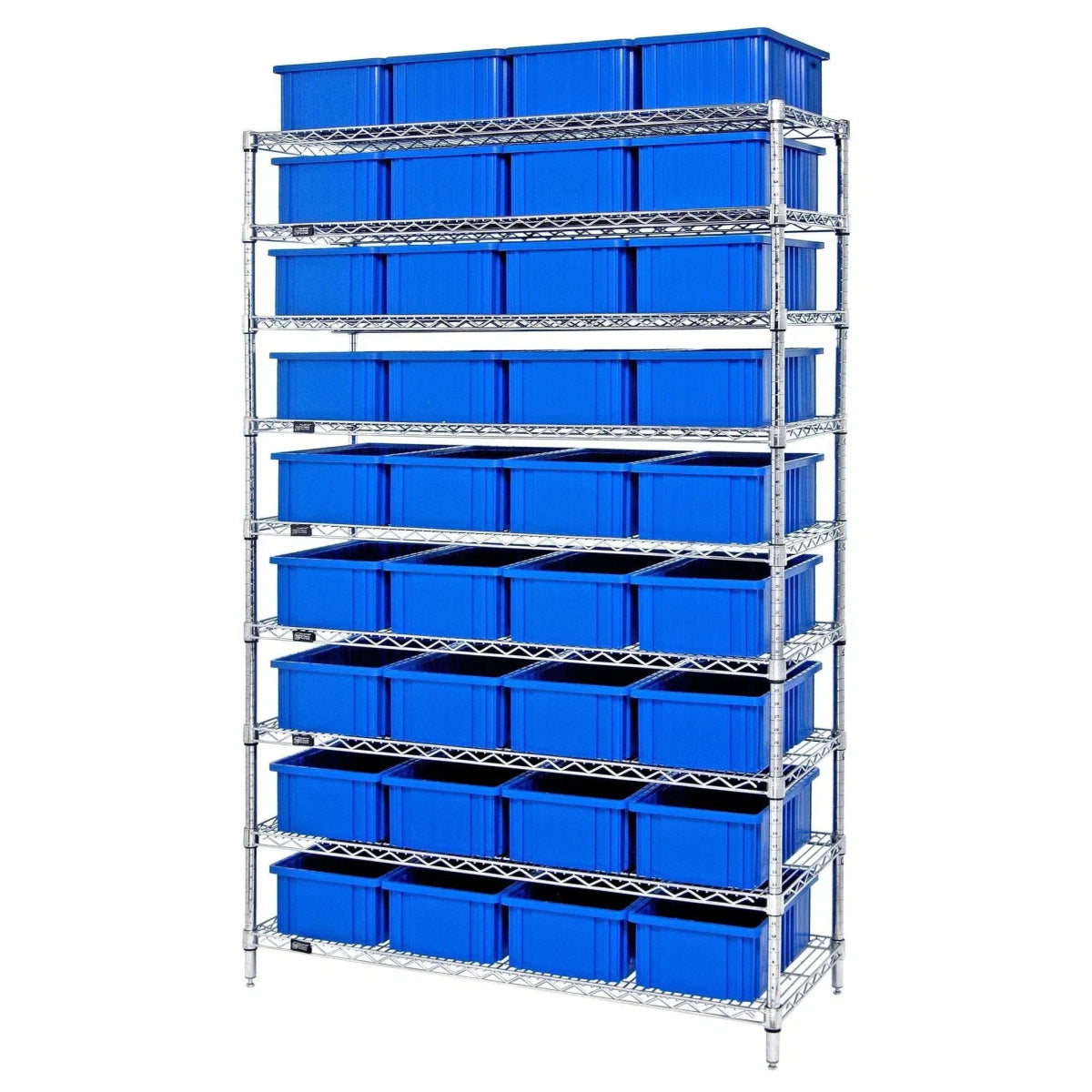 WR9 - 92060 | 18" x 48" x 74" Shelving Unit with 36 Bins - Wire Shelving with Bins > 18" - 21" Deep Wire Shelving Units with Bins > Open Front Plastic Bins - Industrial 4 Less