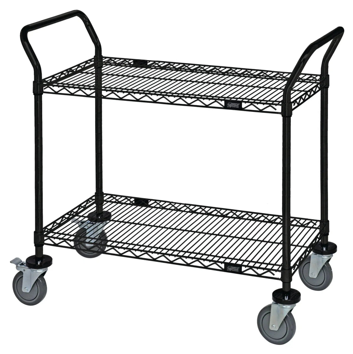 WRC - 1836BK - 2 | 18" x 36" 2 - Shelf Utility Cart - Black - Industrial 4 Less