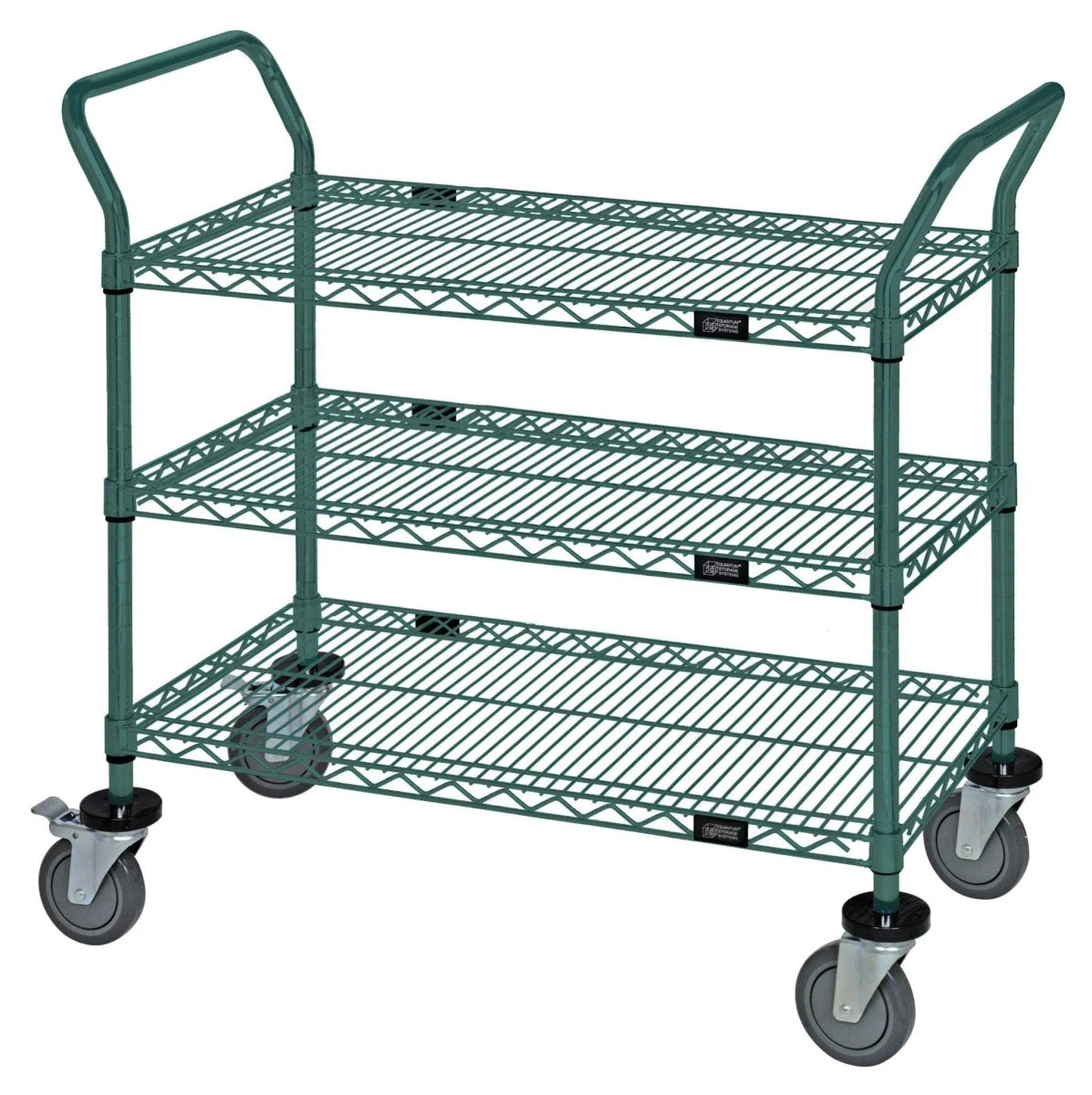 WRC - 1848P - 3 | 18" x 48" 3 - Shelf Utility Cart - Green - Utility Cart > Wire Utility Cart - Industrial 4 Less