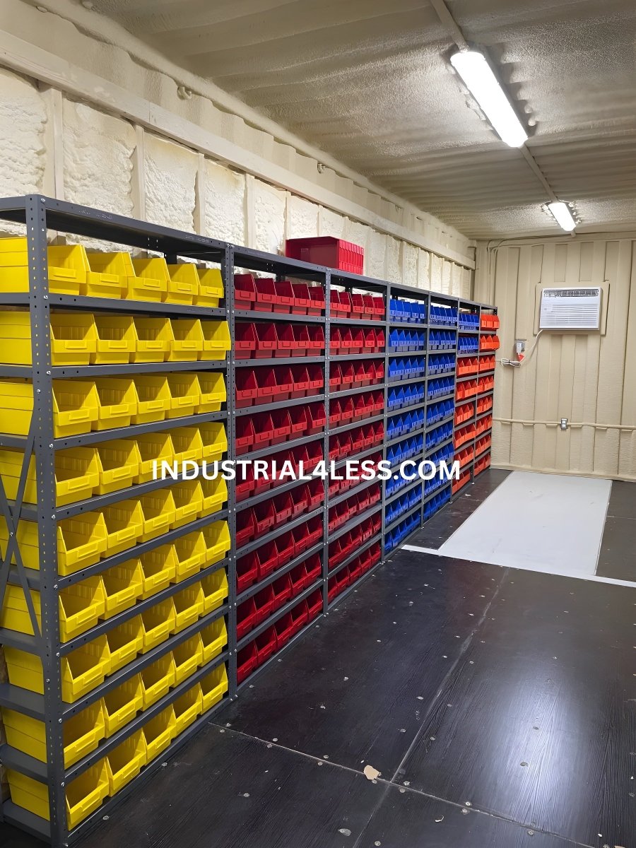 Customer Photos: High-Capacity Bin Shelving in a Modified Industrial Shipping Container - Industrial 4 Less