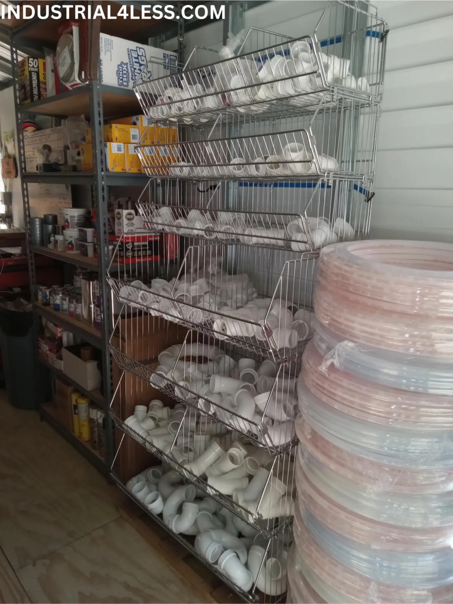 Customer Photos: Plumbing Supply Organization with Wire Basket Shelving - Industrial 4 Less