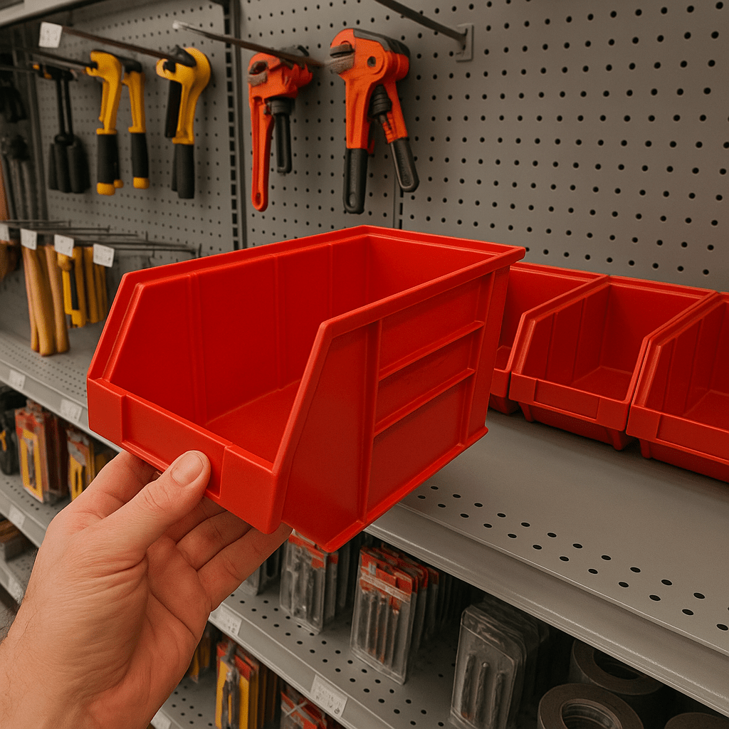 Quantum QUS248 Bins in Action at Your Local Hardware Store - Industrial 4 Less