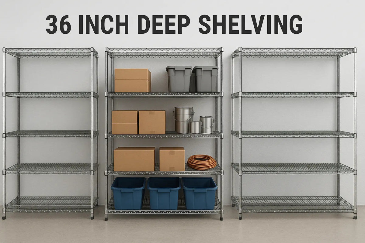 36 Inch Deep Wire Shelving - Industrial 4 Less