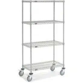 Chrome Wire Shelving with Wheels - Industrial 4 Less