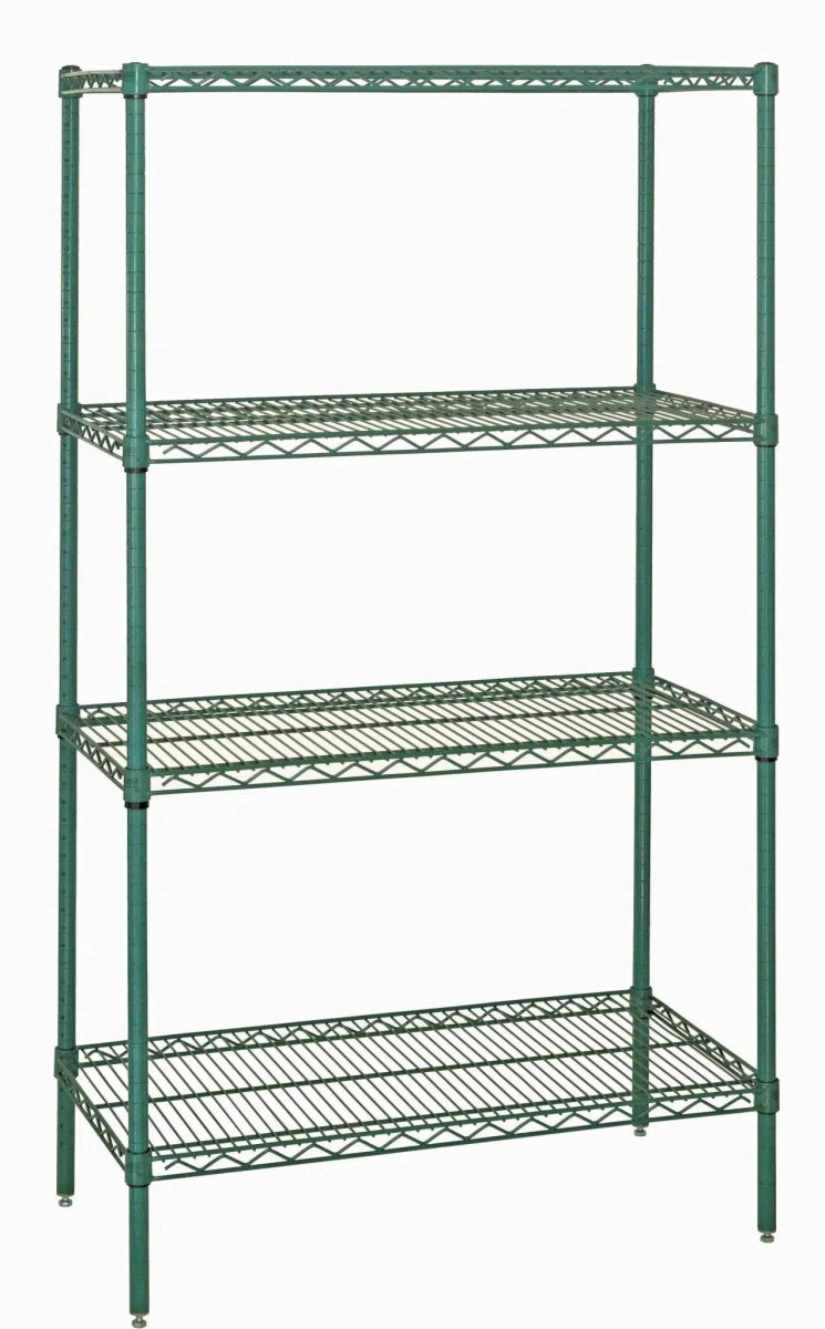 Green Epoxy Wire Shelving - Industrial 4 Less