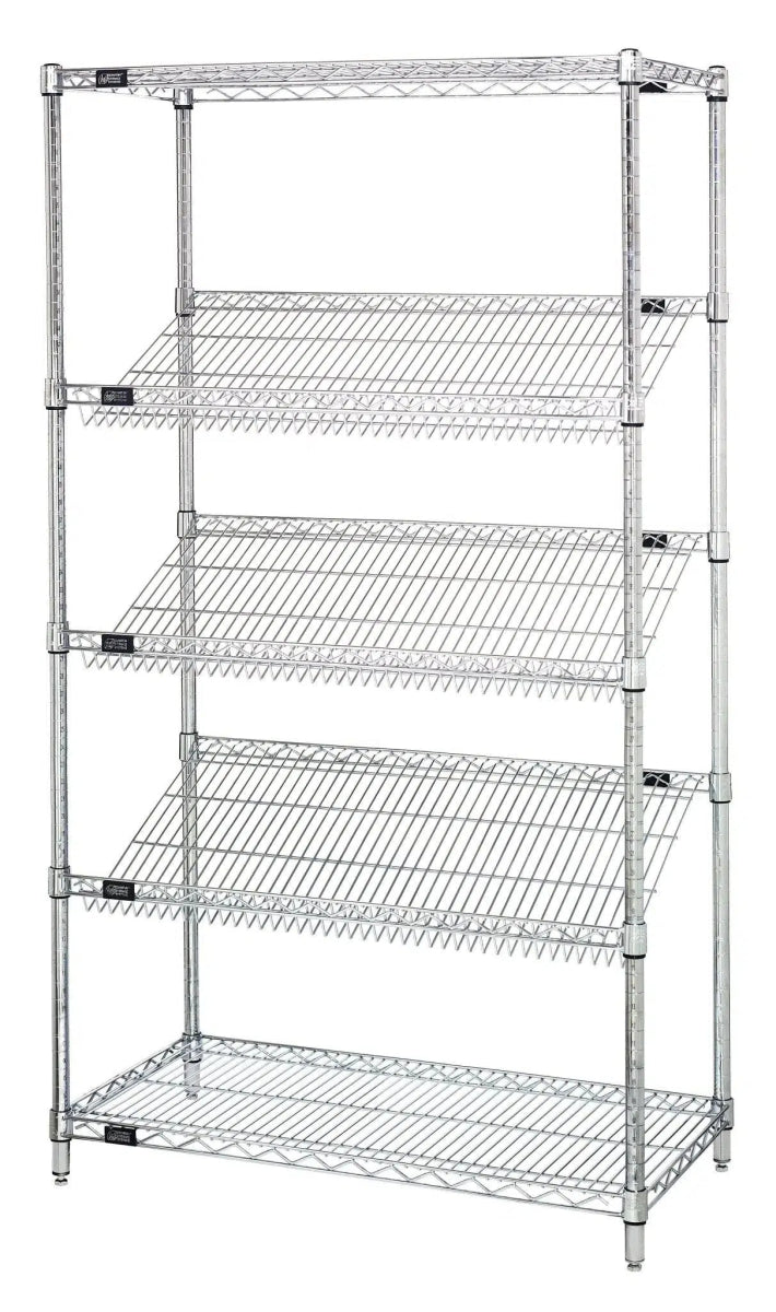 Slanted Wire Shelving - Industrial 4 Less
