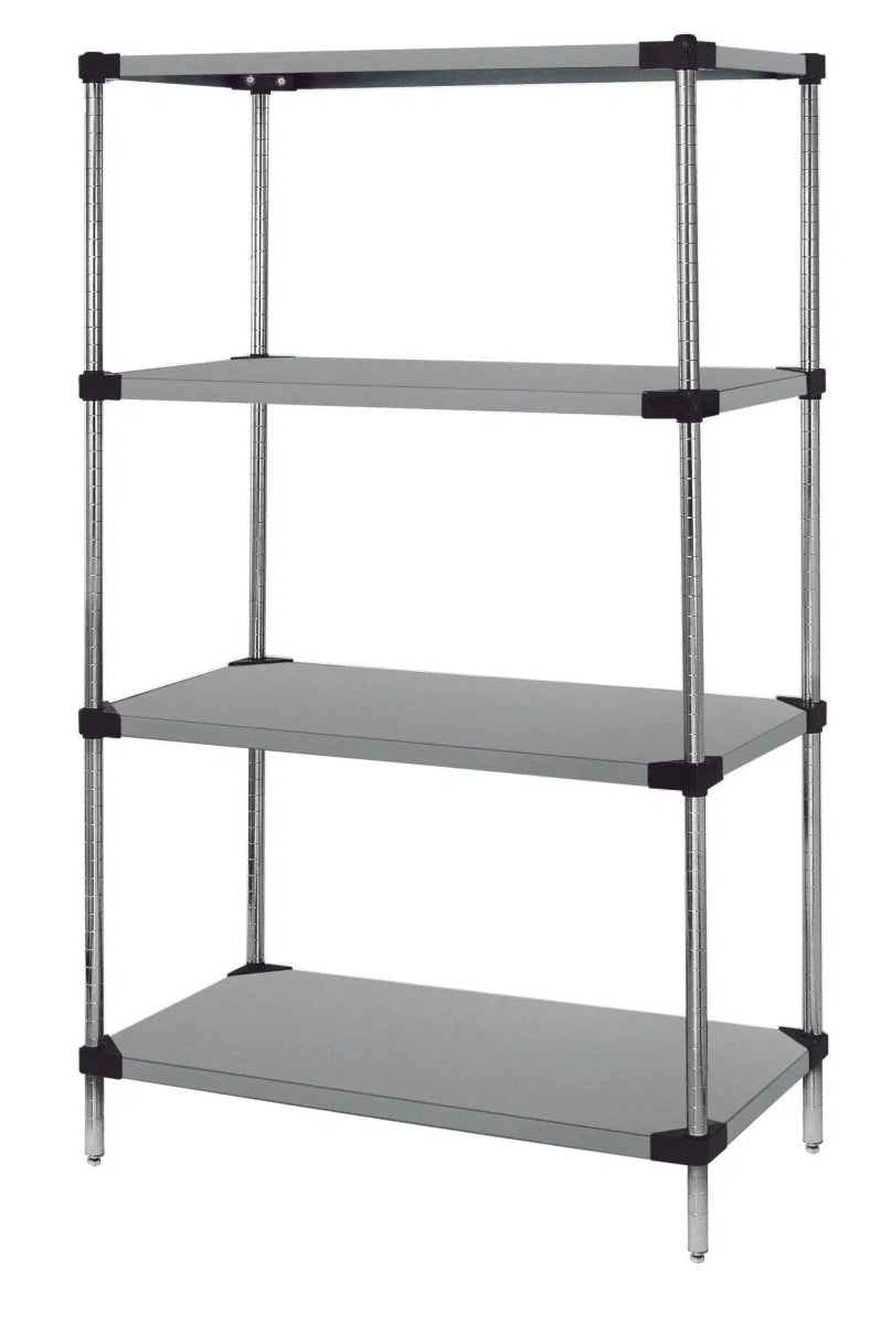 Solid Steel Shelving (Stainless/Galvanized) - Industrial 4 Less