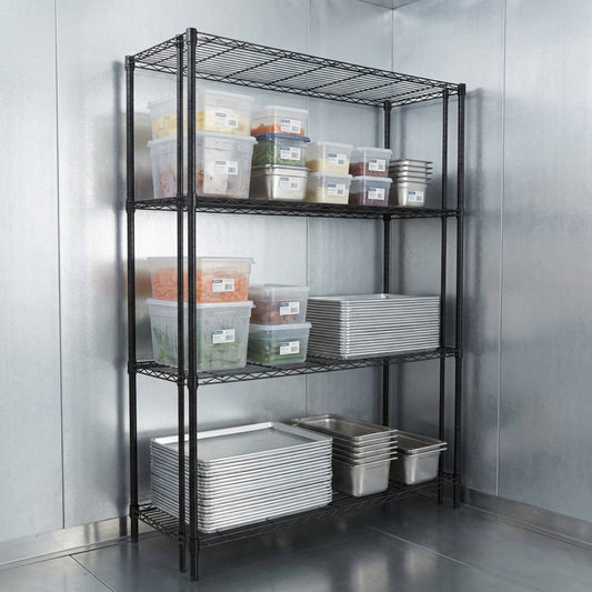 Epoxy coated wire shelving in a walk-in cold storage room 2