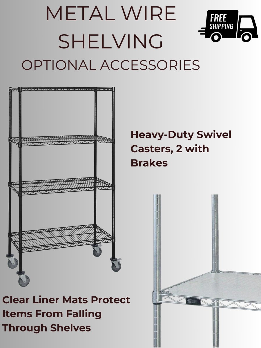 12 Inch Deep Metal Wire Shelving Unit - Industrial 4 Less