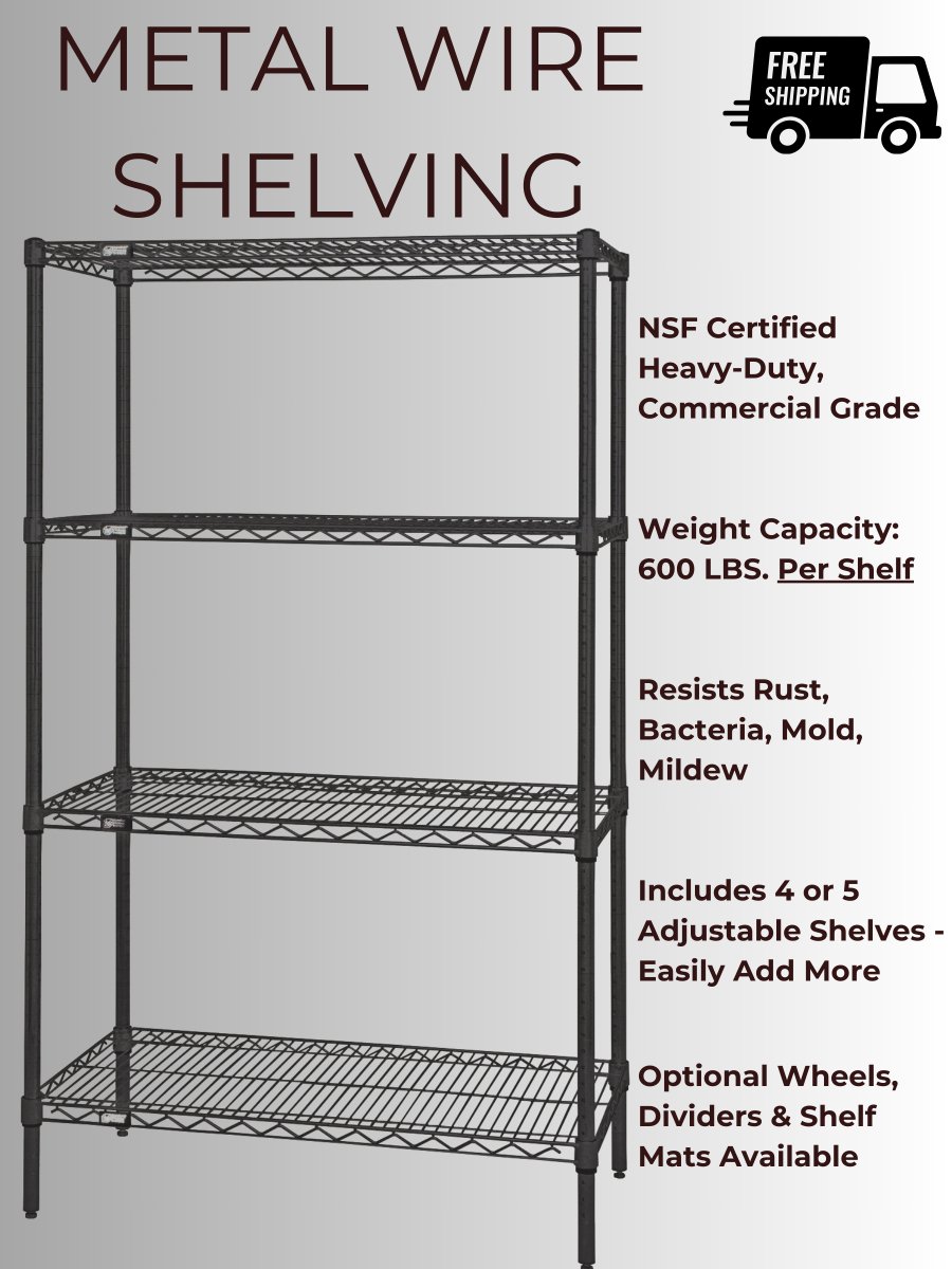 12 Inch Deep Metal Wire Shelving Unit - Industrial 4 Less