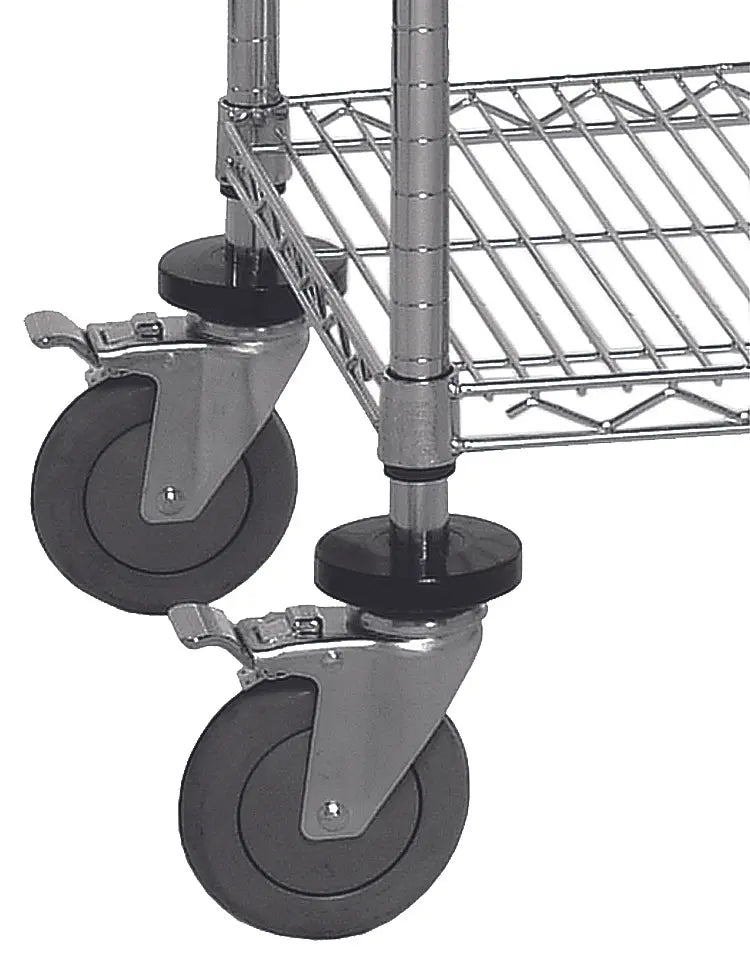 12" x 36" Chrome Shelving on Wheels - Mobile Wire Shelving > Chrome Wire Shelving on Wheels - Industrial 4 Less