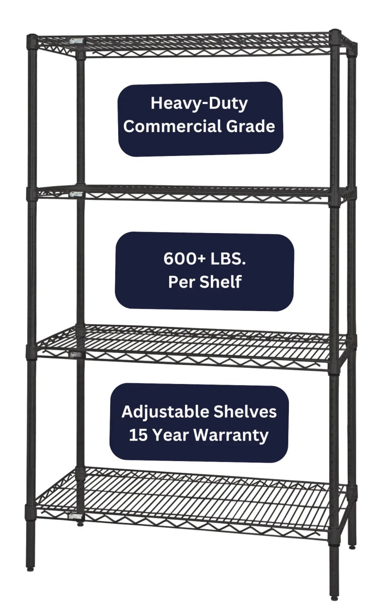 12" x 36" Epoxy Wire Shelving Unit - Industrial Wire Shelving > Epoxy Coated Wire Shelving - Industrial 4 Less