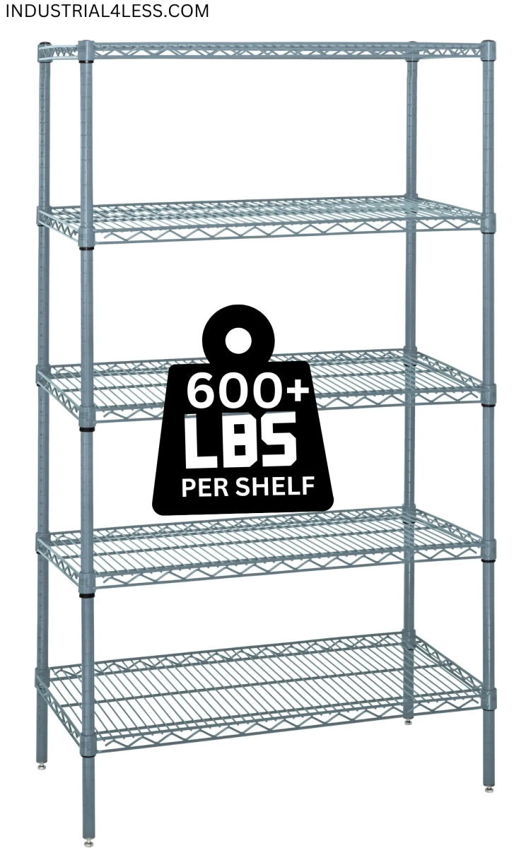 12" x 36" Epoxy Wire Shelving Unit - Industrial 4 Less - WR54-1236GY-5