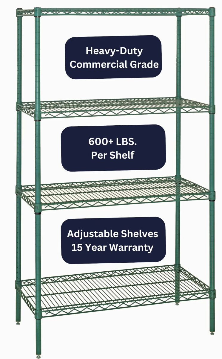 12" x 36" Epoxy Wire Shelving Unit - Industrial Wire Shelving > Epoxy Coated Wire Shelving - Industrial 4 Less