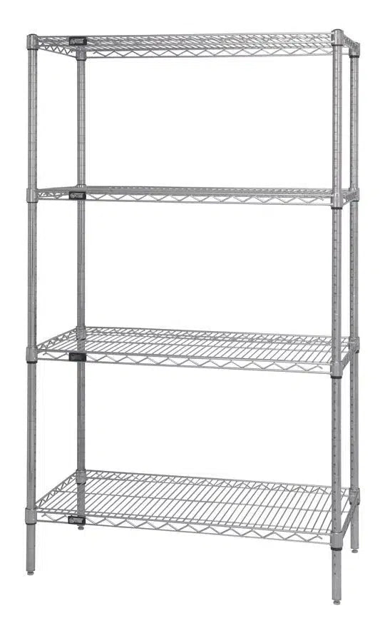 12" x 36" Stainless Steel Wire Shelving Unit - Commercial Wire Shelving > Stainless Steel Wire Shelving - Industrial 4 Less